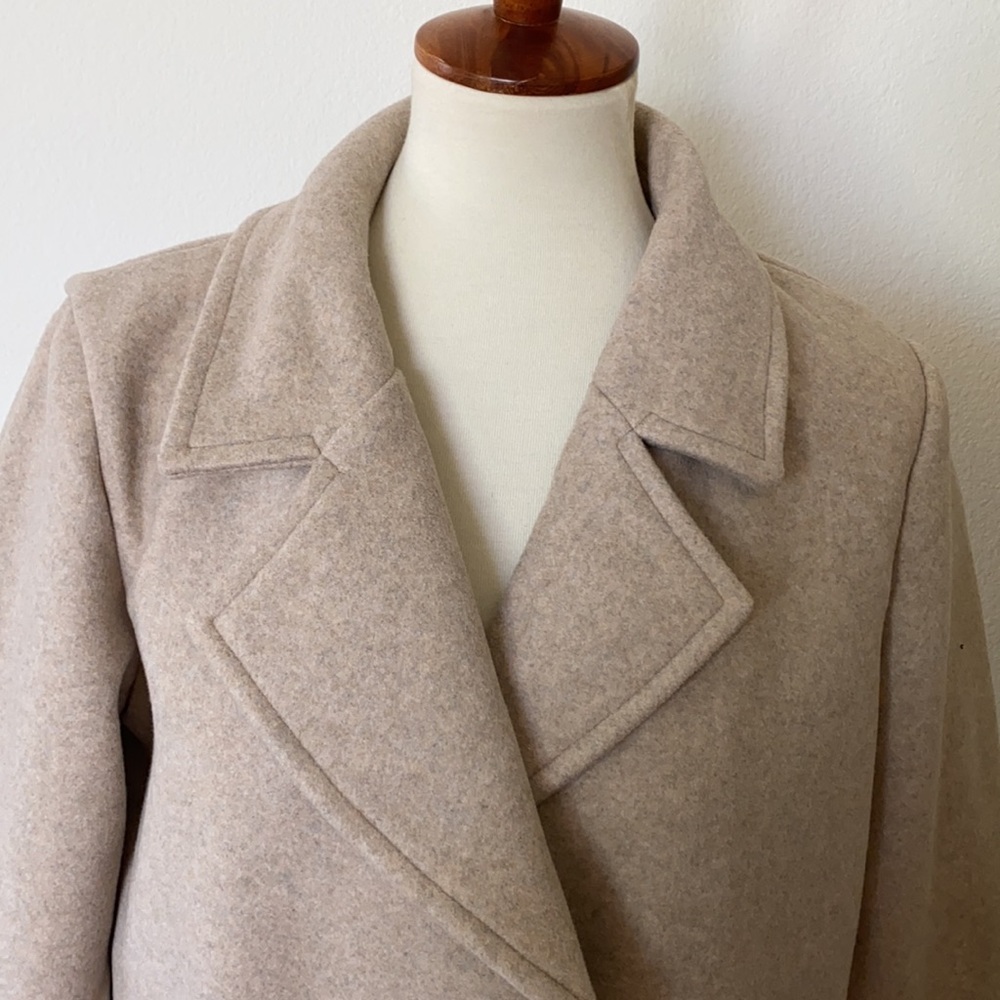 🥰 1 LEFT 🥰 Single Breasted Fleece Coat, Oatmeal - Picture 6 of 7